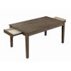 Wire Brushed Brown Finish 1pc Dining Table with 2 Hidden Drawers Casual Dining Room Furniture