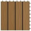 11 pcs Decking Tiles Deep Embossed WPC 11.8"x11.8" 1 sqm Teak Color