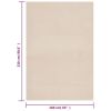 Washable Rug Soft Fluffy Short Pile 63"x90.6" Anti Slip Beige