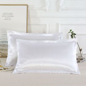 Pure color silk single pillow case (Option: White-One)