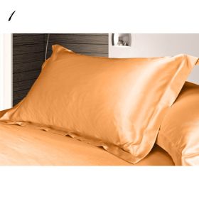 Pure color silk single pillow case (Option: Gold-A pair)