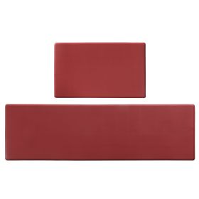 Kitchen Floor Mat Two-piece Set Of Non-slip, Waterproof And Easy To Scrub For Home, Kitchen (Option: Red-45x15x17cm)