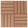 11 pcs Decking Tiles WPC 11.8"x11.8" 1 sqm Teak Color