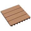 11 pcs Decking Tiles WPC 11.8"x11.8" 1 sqm Teak Color