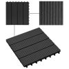 11 pcs Decking Tiles WPC 11.8"x11.8" 1 sqm Black