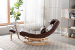 COOLMORE living room Comfortable rocking chair with Footrest/Headrest living room chair Beige