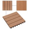 11 pcs Decking Tiles WPC 11.8"x11.8" 1 sqm Teak Color