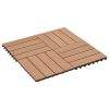 11 pcs Decking Tiles WPC 11.8"x11.8" 1 sqm Teak Color