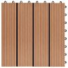 11 pcs Decking Tiles WPC 11.8"x11.8" 1 sqm Teak Color