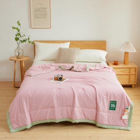 Antibacterial Raw Cotton Washable Summer Cool Quilt (Option: Cherry Blossom Powder-180x220cm)